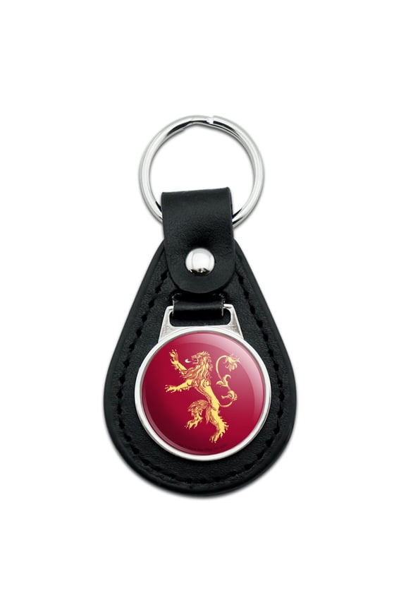 Game Of Thrones Lanister Sigil Black Leather Keychain