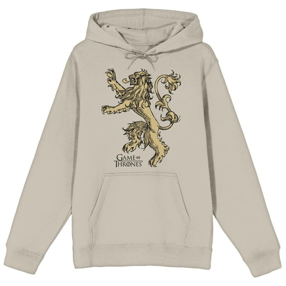 Game Of Thrones Lion Sigil Art Juniors Sand Hooded Sweatshirt-Medium