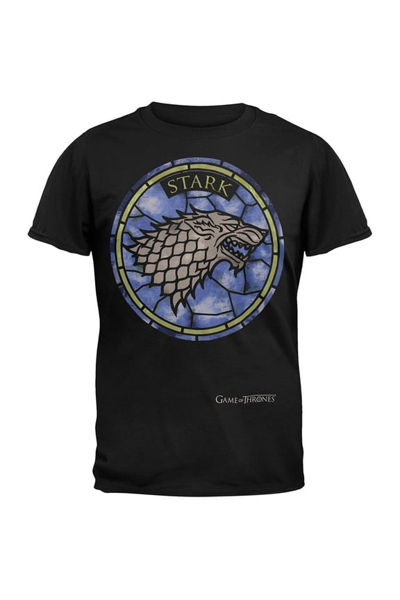 Game Of Thrones Men's Stark Stained Glass T-Shirt Black S