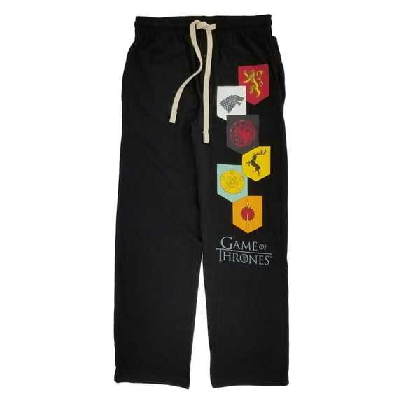 Game Of Thrones Mens Black Knit Lounge Pants Sleep Pants Pajama Bottoms S