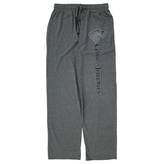 Game Of Thrones Mens Gray House Stark Wolf Sigil Sleep Pants Pajama Bottoms L