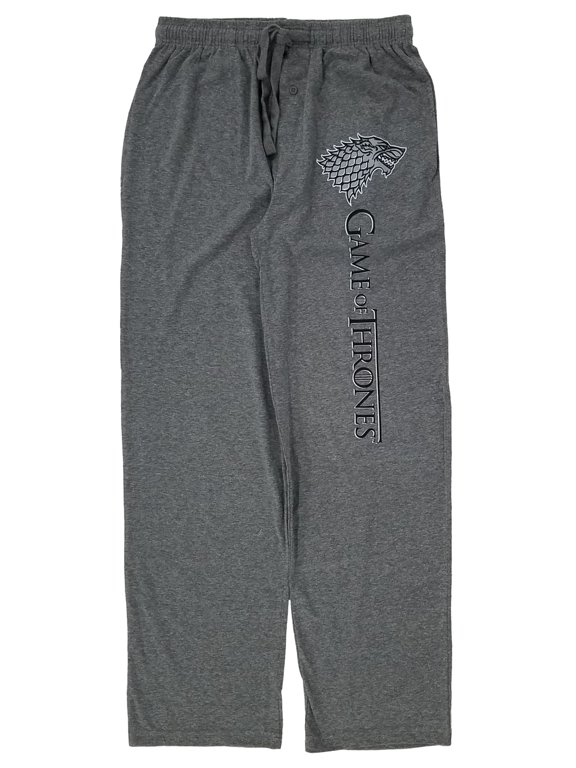 Mens Gray House Stark Wolf Sigil Sleep Pants Pajama Bottoms L