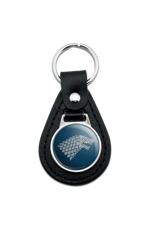Game Of Thrones Stark Sigil Black Leather Keychain