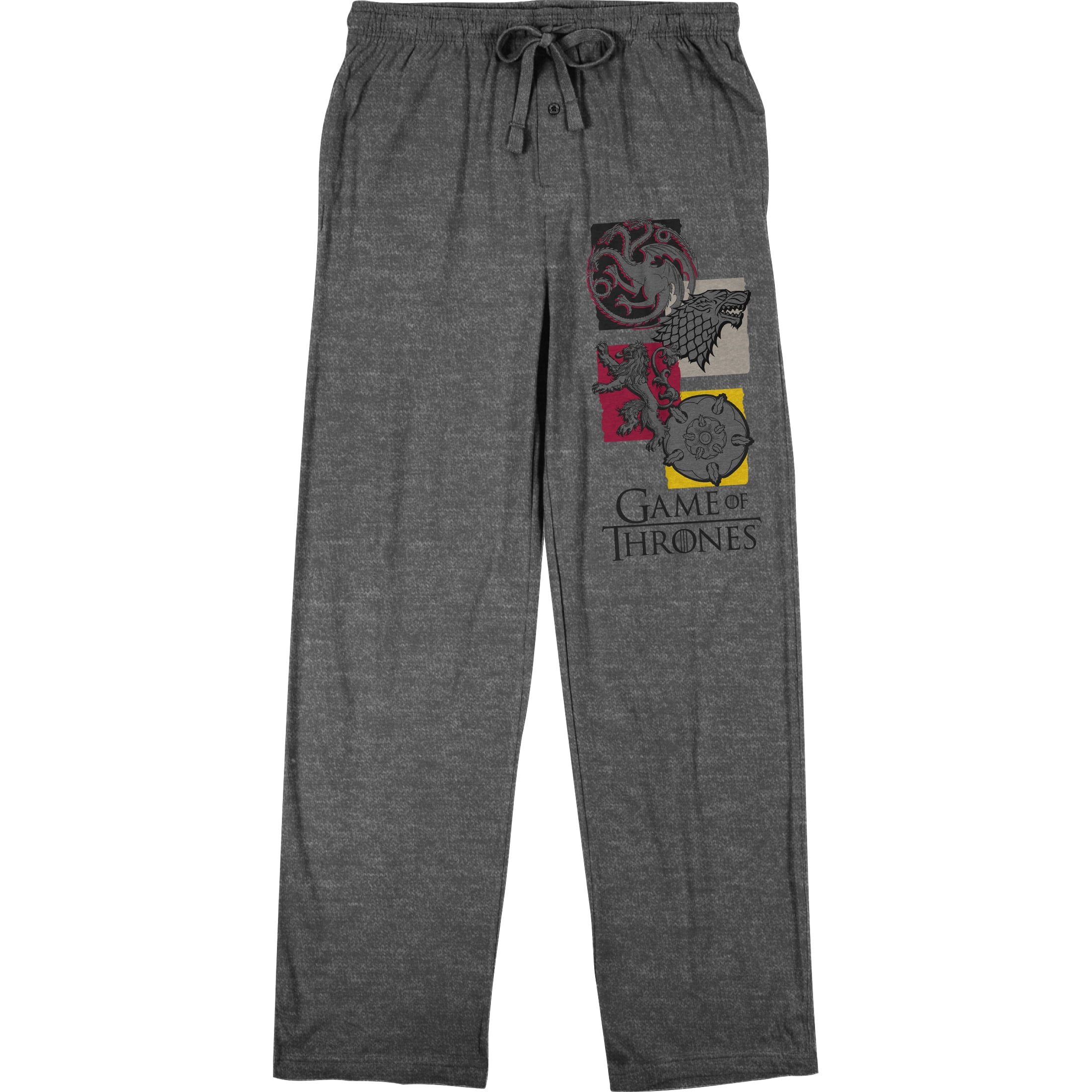 Game Of Thrones TV Series House Banners Graphic Men's Black Sleep Pajama Pants-M