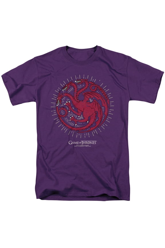 Game Of Thrones Targaryen Burst Sigil Unisex Adult T Shirt, Purple, 4X-Large