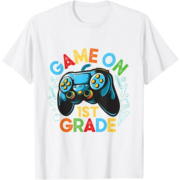 Game On 1st Grade Back To School Elementary Kids Teacher T-Shirt Tops Tee