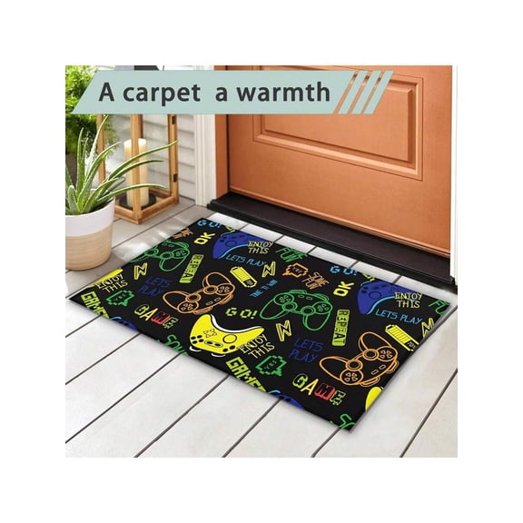 Game On Gaming Door Mat, Waterproof Non-Slip Entrance Mat For Indoor Outdoor Use
