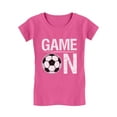 thumbnail image 1 of Game On! Gift for Soccer Lover / Player Toddler/Kids Girls' Fitted T-Shirt 4T Wow pink, 1 of 4