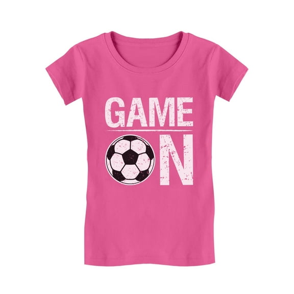 Game On! Gift for Soccer Lover / Player Toddler/Kids Girls' Fitted T-Shirt 4T Wow pink