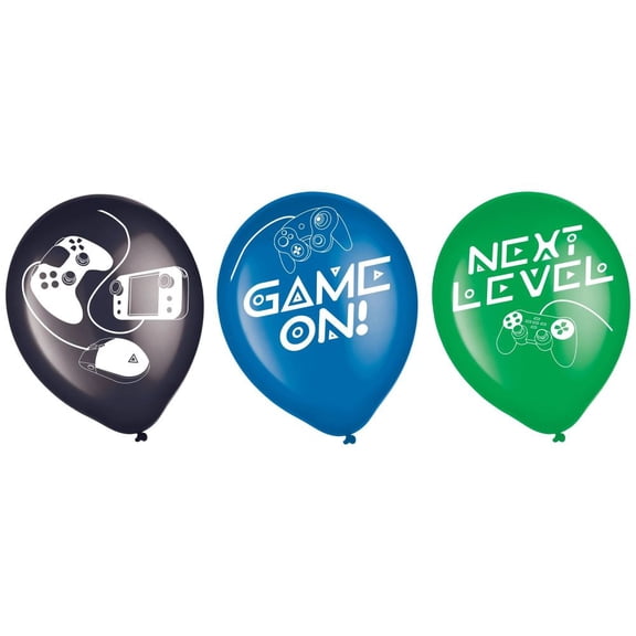 Game On Latex Balloons 12-inch Latex Balloons 6 Per Pack