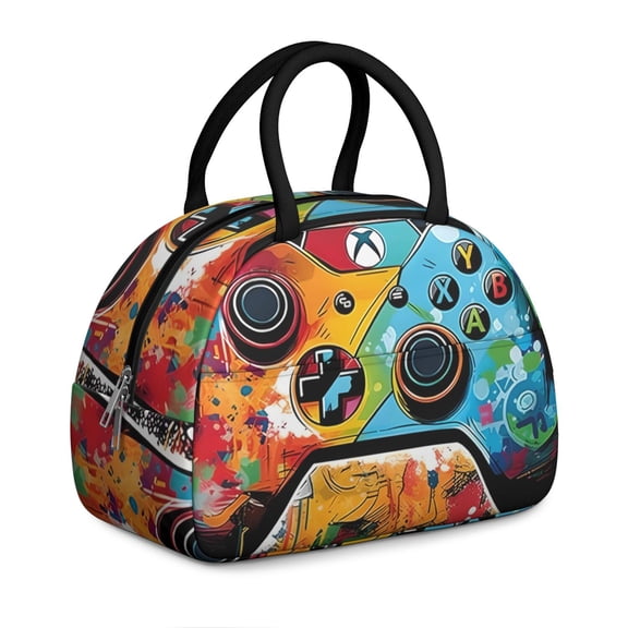 Game On Lunch Bag – Classic Digital Gaming Theme Tote with Loading & Level-Up Design, Insulated and BPA-Free for Office or Daily Use