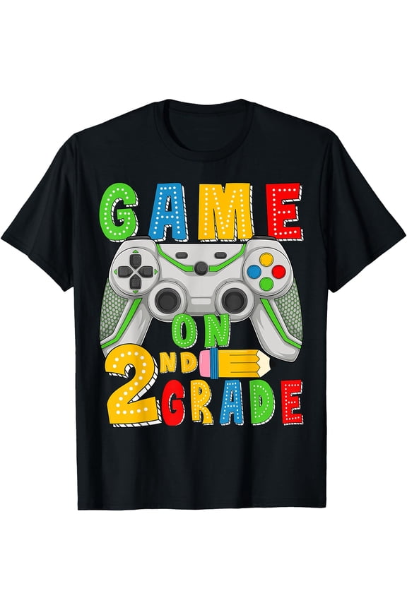 Game On Second Grade Back To School Gamer 2nd Grade Boys Kid T-Shirt, Unisex T-Shirt