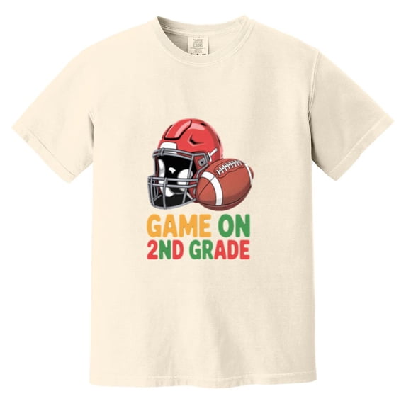 Game On Second Grade Funny Football Student Back To School Comfort Color T-Shirt