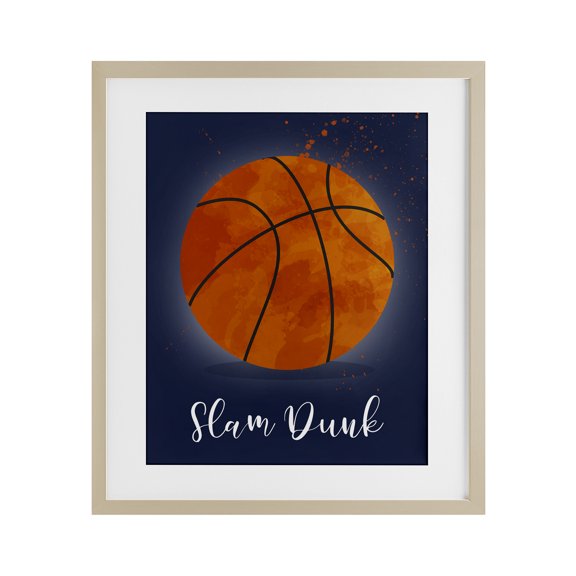 Stupell Industries Game On Slam Dunk Birch Framed Print Under Glass, design by Christine Simpson Art