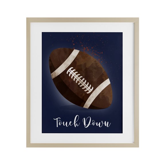 Stupell Industries Game On Touch Down Birch Framed Print Under Glass, design by Christine Simpson Art