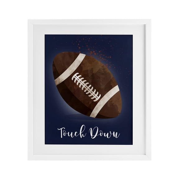 Stupell Industries Game On Touch Down White Framed Print Under Glass, design by Christine Simpson Art