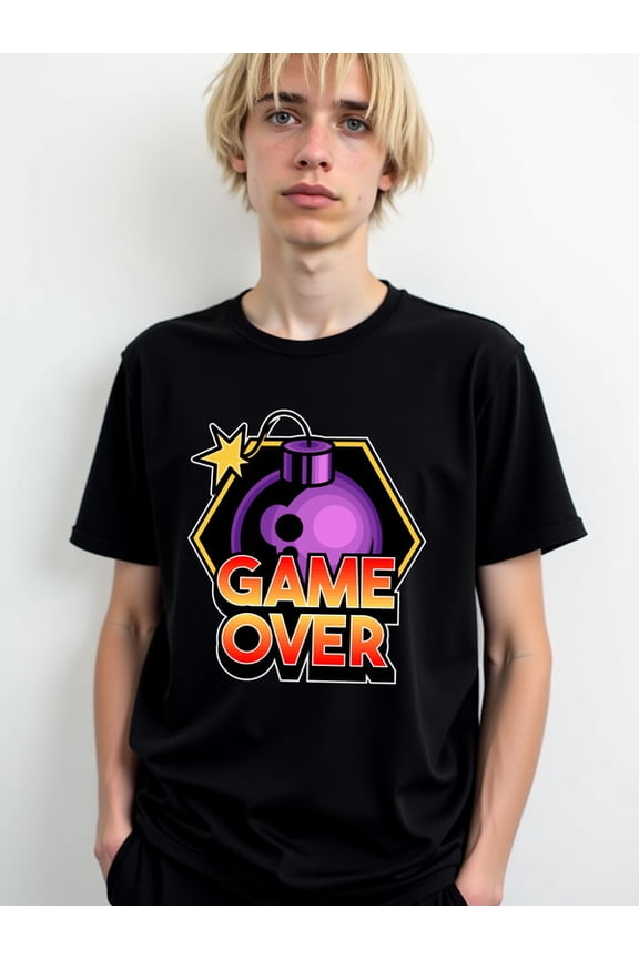 Game Over Bomb T-Shirt men's t shirts black 2026 casual Hip-hop streetwear Daytime and weekend wear Trendy Unisex Shirt Graphic Tee tshirts