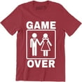 thumbnail image 1 of Game Over Funny Wedding Night Wife Husband Marriage Men's T-Shirt, 1 of 4