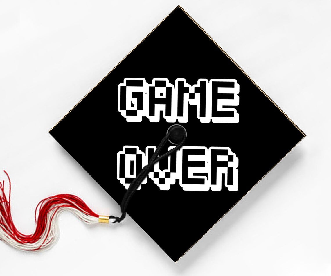 Game Over, Gamer, Graduation Cap Topper Decoration, Graduation Gift