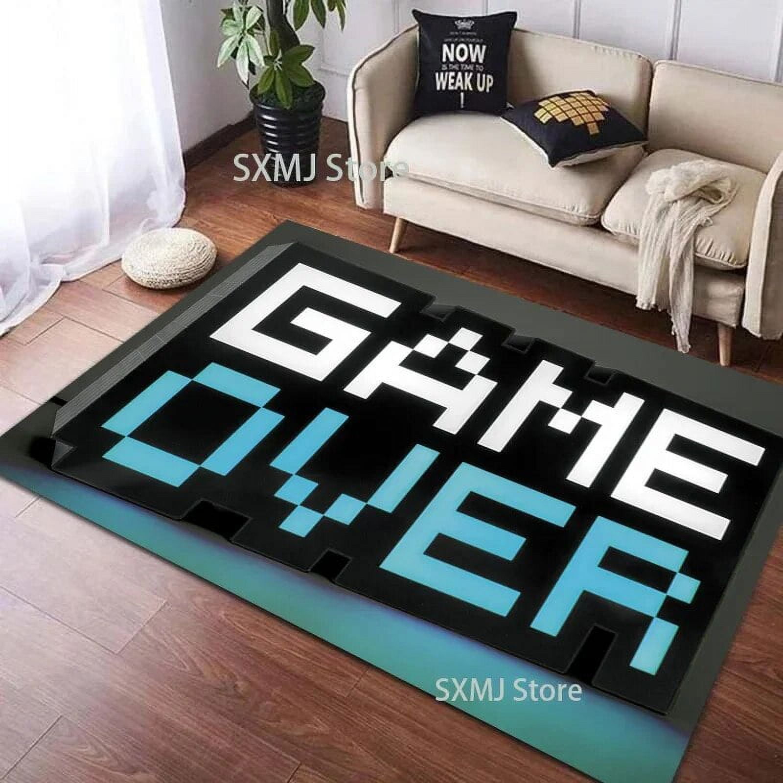 Game Over Gamer Rug Gaming Player Area Carpet Floor Door Corridor