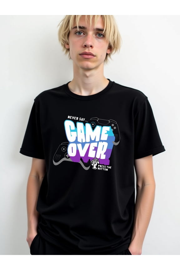 Game Over Gamer Tee for men comfort colors tshirt black limited edition graphic tees Daytime and weekend wear Classic Unisex Shirt Crewneck tshirts