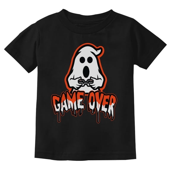 Game Over Ghost Shirt for kids Halloween Gift for Gamer Kids Youth Kids T-Shirt Medium Black