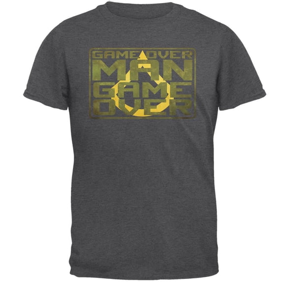 Game Over Man Game Over Mens T Shirt Dark Heather 3X-LG