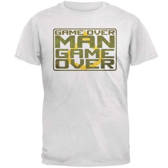 Game Over Man Game Over Mens T Shirt White 2XL