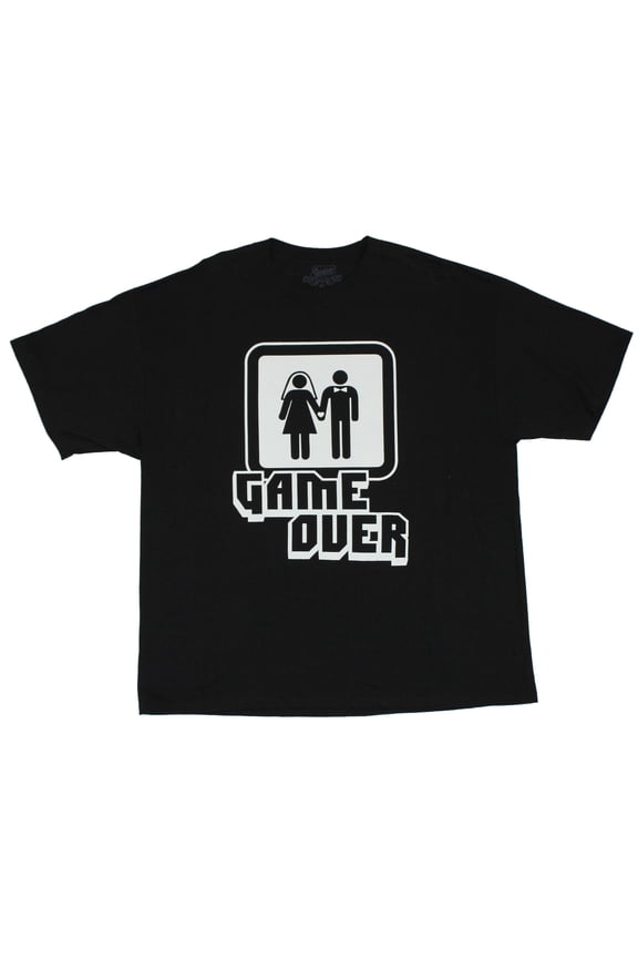 Mens T-Shirt - Stick Figure Wedding 8 Bit Logo