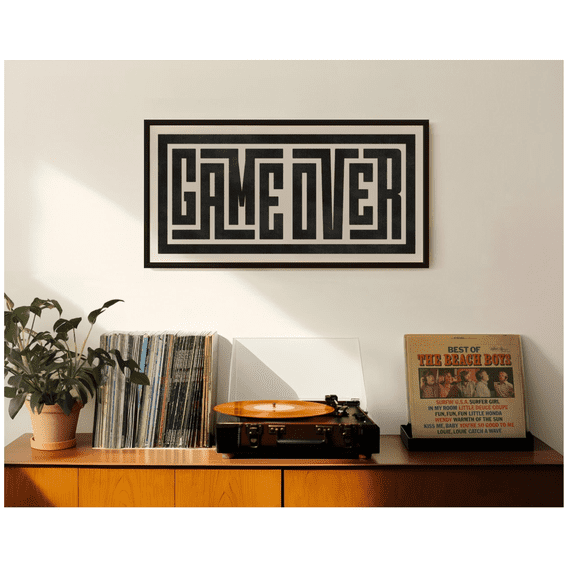 Game Over Poster Gamer Wall Decor Gaming Poster Game Over Typography ...