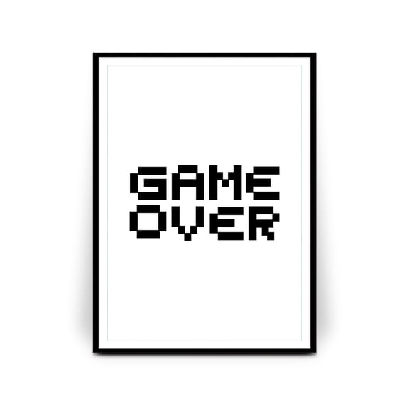 Game Over Print Gaming Prints Gamer Gifts Gaming Gifts Teen Room Decor Boys Room Decor Video Games Wall Art Man Cave 227