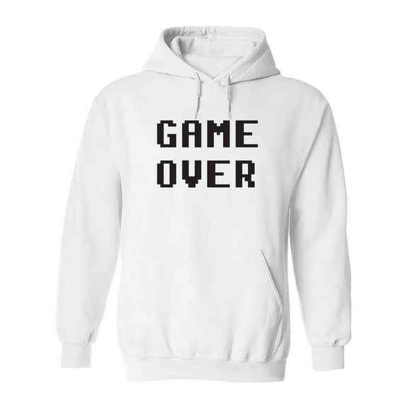 Game Over Quote Hoodie Men -Image by Shutterstock, Male 4X-Large