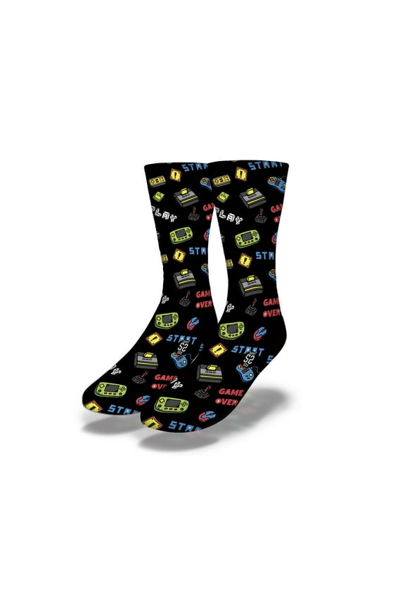 Game Over Socks, Black, One Size (7-13)