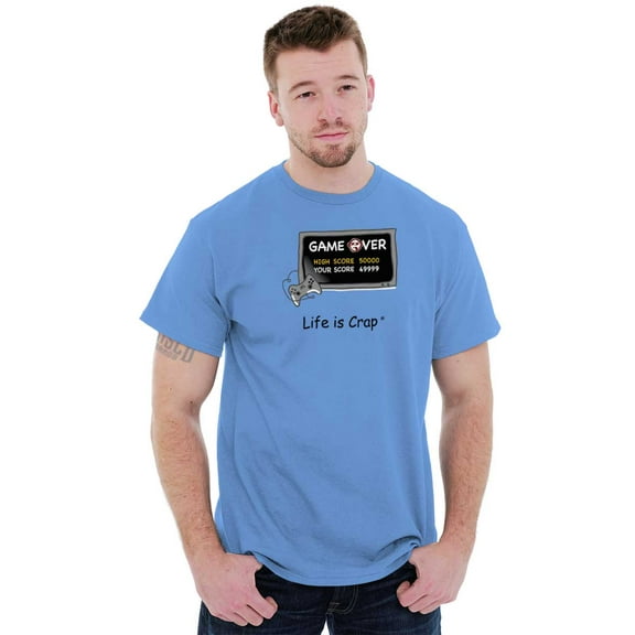 Game Over Video Gamer Nerdy Geeky Men's Graphic T Shirt Tees Brisco Brands S