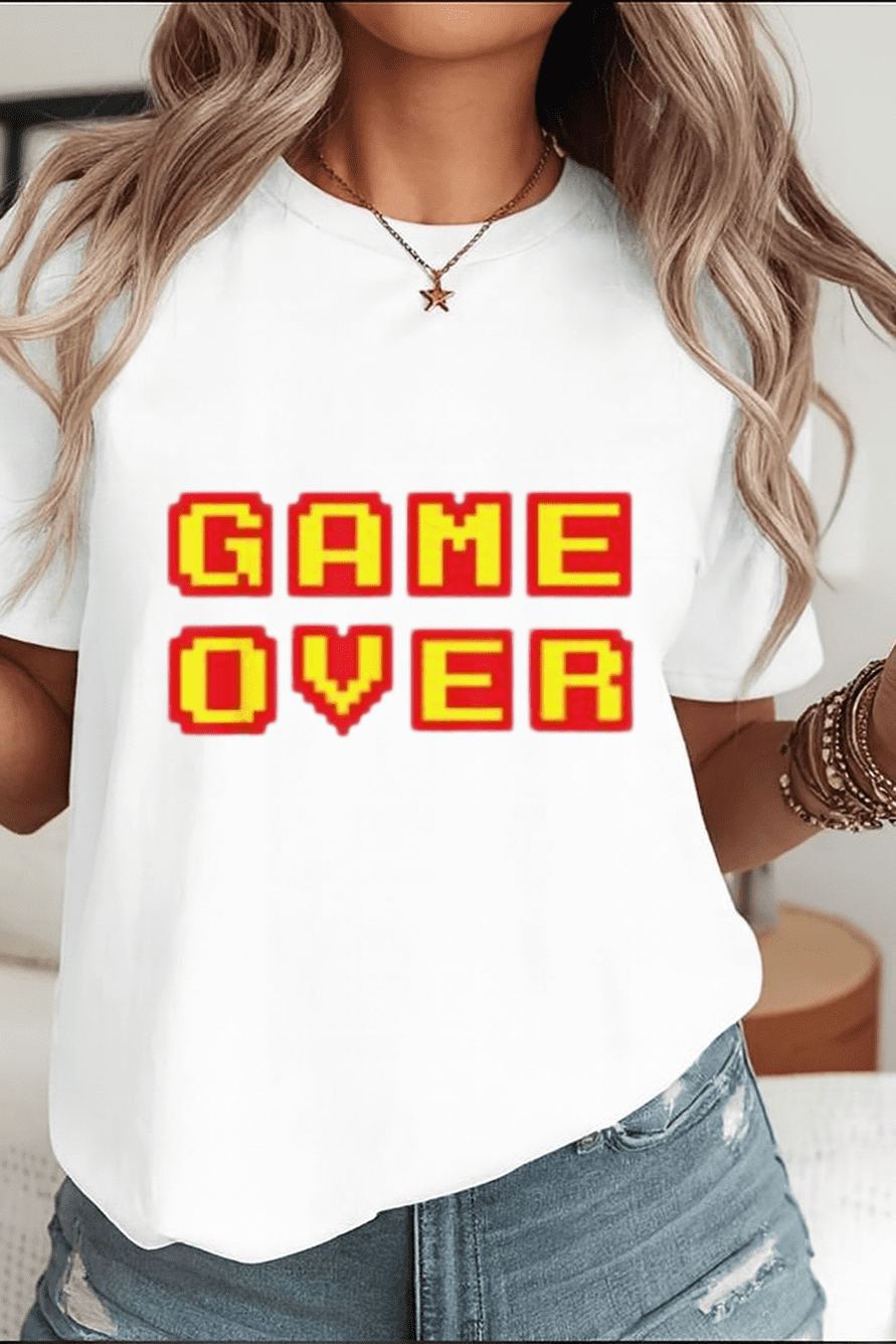 Game Over Vintage Retro Arcade Video Gaming Player Humor Art Unisex T ...