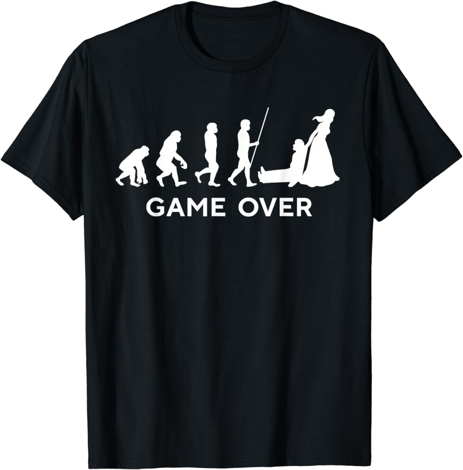 Game Over Wedding Groom Bachelor T-Shirt Funny Evolution Game Over Wedding Groom Bachelor T-Shirt Funny Evolution