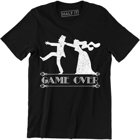 Game Over ly Wedded Married Couple Funny Cool Wedding Gift Men's T-Shirt