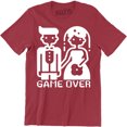 thumbnail image 1 of Game Over ly Wedded Married Couple Funny Cool Wedding Gift Men's Tee Shirt, 1 of 4