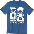 thumbnail image 1 of Game Over ly Wedded Married Couple Funny Cool Wedding Gift Men's Tee Shirt, 1 of 4