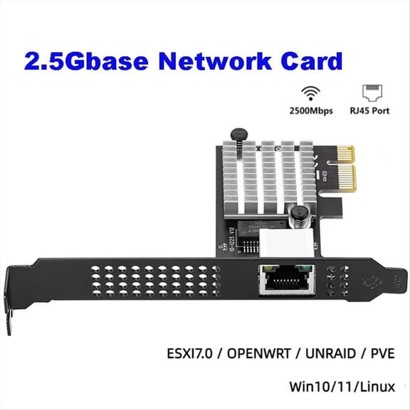 Game PCIE Card 2500Mbps Gigabit Network Card 10 100 1000Mbps RJ45 Wired Computer PCIe 2.5G Network Adapter LAN