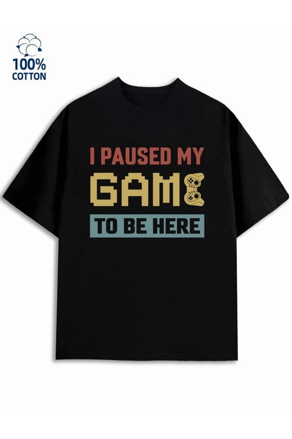 Game Pause Tee men game console black Refreshing and lightweight, perfect for summer sports and leisure wear happy happy Trendy Unisex Shirt Short Sleeve tshirts