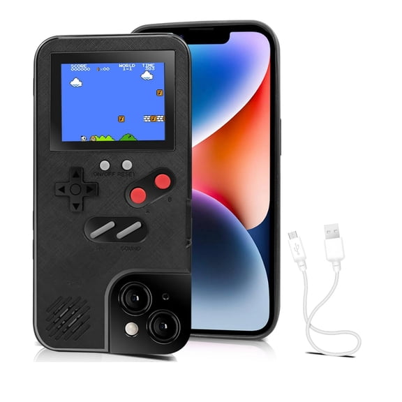 Game Phone Case, 36 Built-in Small Video Games, Black, Compatible with iPhone 12/12 Pro