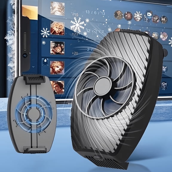 Game Phone Cooler, Phone Cooling Fan Cooler Suitable for iPhone, Android, Smartphone Live Streaming