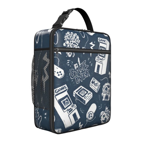 Game Play Lunch Box Tote for Men Women Insulated Cooler Tote Bag Lunchbox for Office Work Picnic Reusable