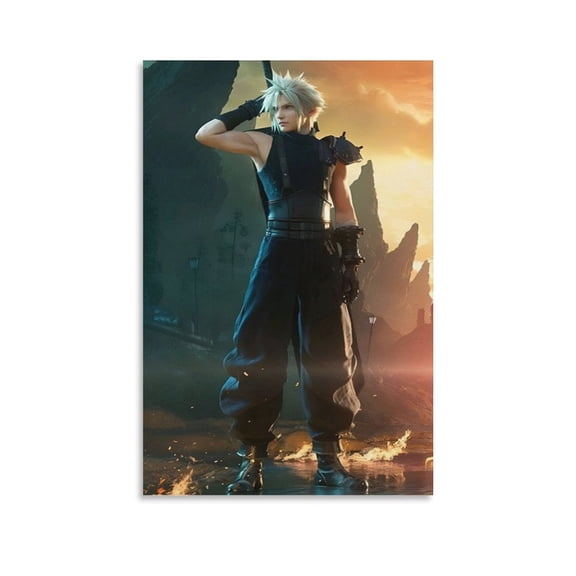 Game Poster Final Anime Fantasy 7 Rebirth Art Game Posters Cloud (5) Canvas Wall Art Poster Decorative Bedroom Modern Home Print Picture Artworks Posters 12x18inch(30x45cm)