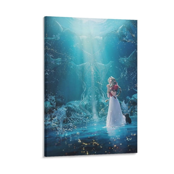 Game Poster Final Anime Fantasy 7 Rebirth Game Posters (2) Posters Art Print Wall Photo Paint Poster Hanging Picture Family Bedroom Decor Gift 16x24inch(40x60cm)