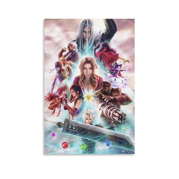 Game Poster Final Anime Fantasy 7 Rebirth Game Posters (9) Canvas Wall Art Poster Decorative Bedroom Modern Home Print Picture Artworks Posters 20x30inch(50x75cm)