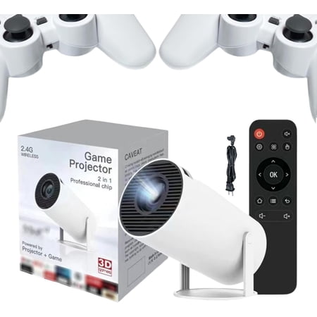 Game Projector M300Max Mini Game Video Projector 4K/HD/3D Portable Mini Projector with Wifi and Bluetooth, 4k HD Auto Keystone Mini Game Video Projector