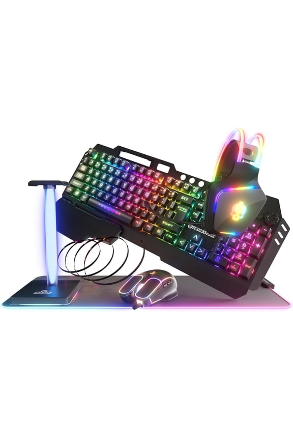 GAMEPUNK 6-Piece Codebreakers Gaming PC Accessories Bundle with Keyboard, Mouse, Headset, and More