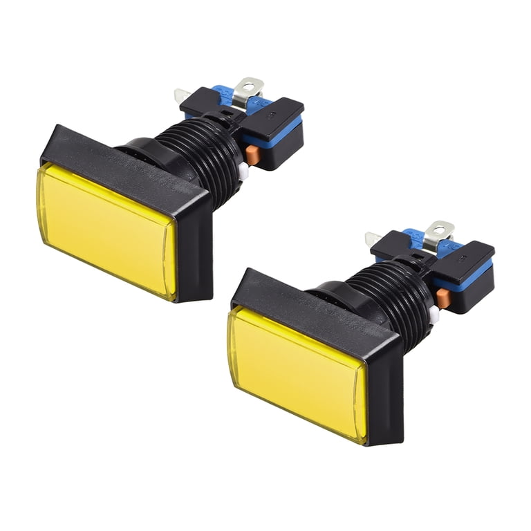 Uxcell 12V LED Switches – Rectangle 49x33mm Blue With Micro Switch ...